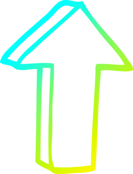 cold gradient line drawing of a cartoon arrow png