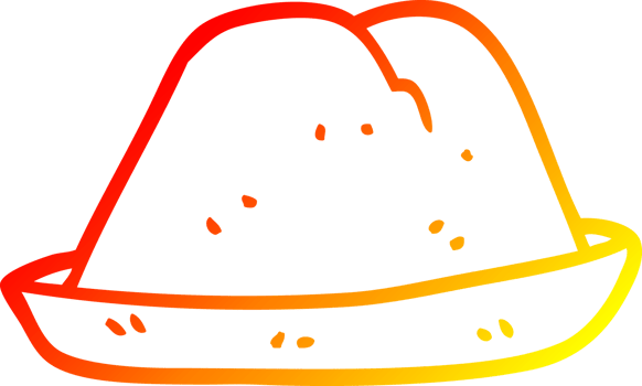 warm gradient line drawing of a cartoon hat png