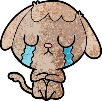 cute cartoon dog crying png