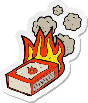 sticker of a cartoon pack of matches png
