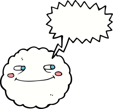 cartoon happy cloud with speech bubble png