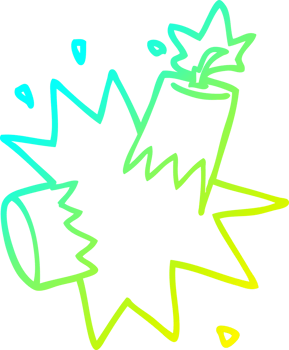 cold gradient line drawing of a cartoon dynamite png