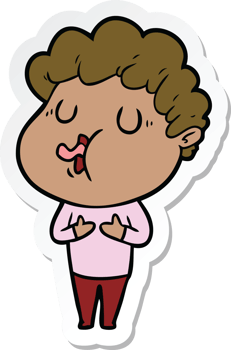 sticker of a cartoon man singing png