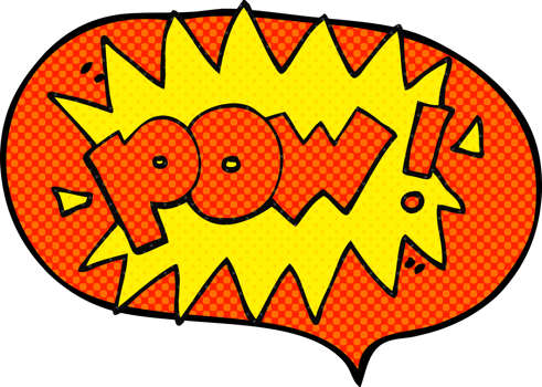 hand drawn comic book speech bubble cartoon pow symbol png