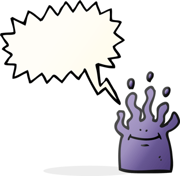 hand drawn speech bubble cartoon little alien png