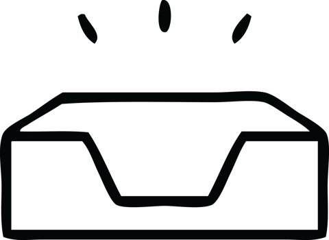 line drawing cartoon of a empty in tray png
