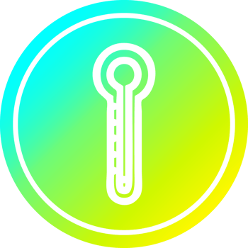 glass thermometer circular icon with cool gradient finish png
