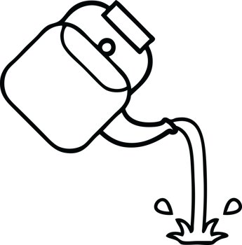 line drawing cartoon of a pouring kettle png