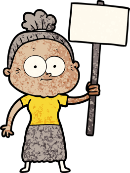 cartoon happy old woman png