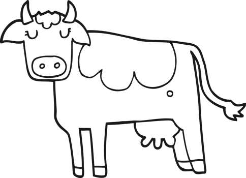 cartoon cow drawing png