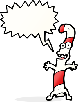 cartoon candy cane with speech bubble png