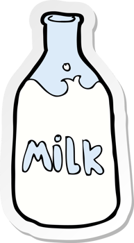 sticker of a cartoon bottle of milk png