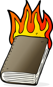 cartoon burning book png