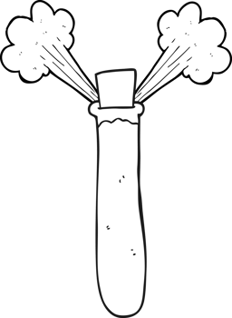 hand drawn black and white cartoon chemicals png