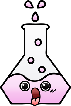gradient shaded cartoon of a science beaker png