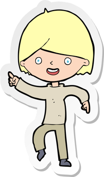 sticker of a cartoon man pointing png