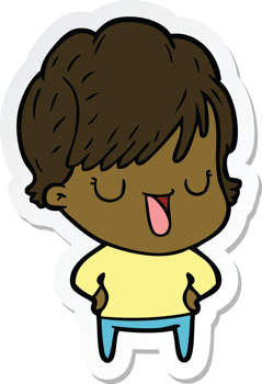 sticker of a cartoon woman talking png