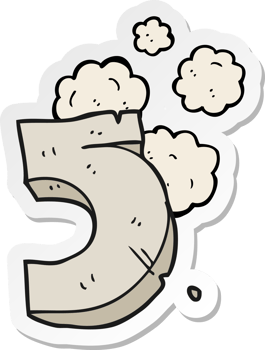 sticker of a cartoon stone number five png