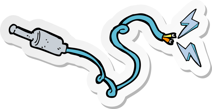 sticker of a cartoon plug png