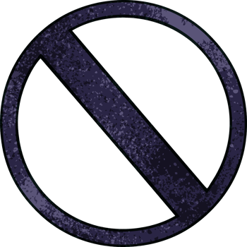 retro grunge texture cartoon of a no entry sign png