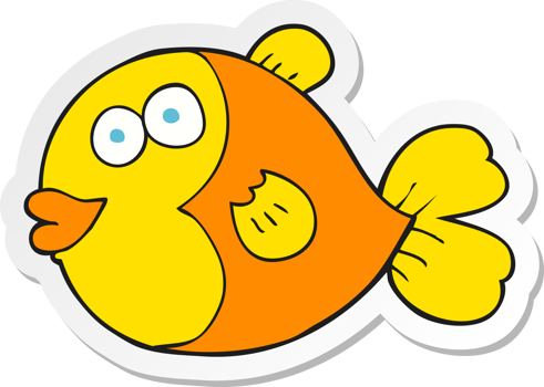 sticker of a cartoon fish png