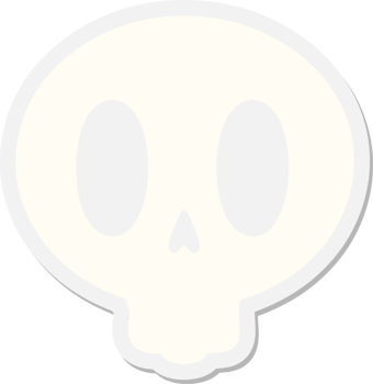 cartoon spooky skull sticker png