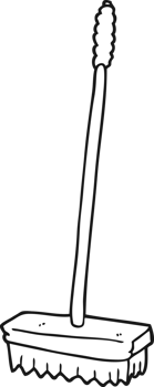 hand drawn black and white cartoon brush png