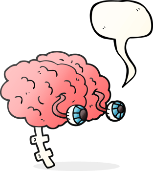 hand drawn speech bubble cartoon brain png