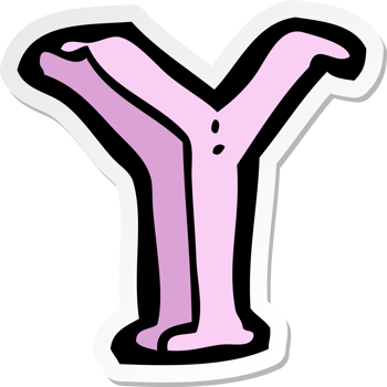 sticker of a cartoon letter Y png