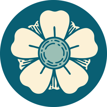 iconic tattoo style image of a flower png