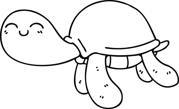 line drawing quirky cartoon turtle png