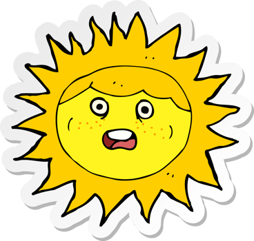 sticker of a sun cartoon character png
