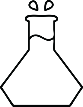 line drawing cartoon of a science experiment png