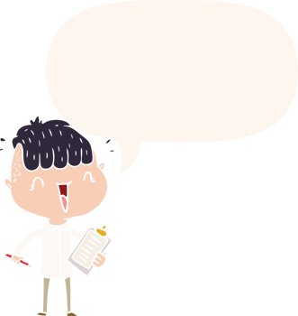 cartoon happy boy surprised with speech bubble in retro style png
