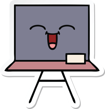 sticker of a cute cartoon chalkboard png