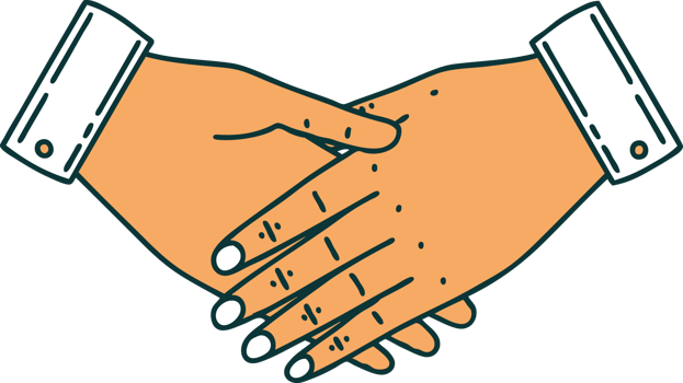 iconic tattoo style image of a pair of hands png