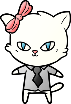 cute cartoon cat boss png