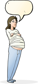 cartoon pregnant woman with speech bubble png