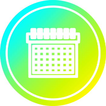 monthly calendar circular icon with cool gradient finish png