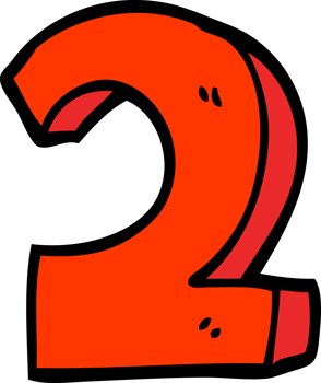 hand drawn doodle style cartoon number two png