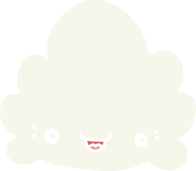 flat color style cartoon cloud png