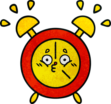 retro grunge texture cartoon of a alarm clock png
