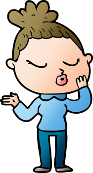 cartoon calm woman png