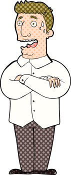 cartoon nervous man sweating png