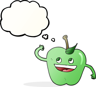 hand drawn thought bubble cartoon apple png