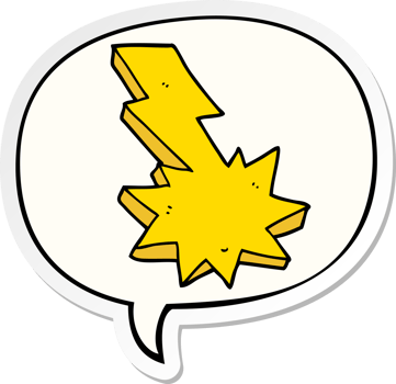 cartoon lightning strike with speech bubble sticker png