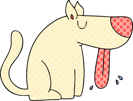 comic book style quirky cartoon dog png
