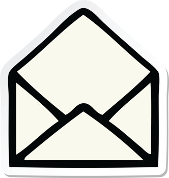 sticker of a cute cartoon paper envelope png