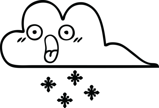 line drawing cartoon of a storm snow cloud png