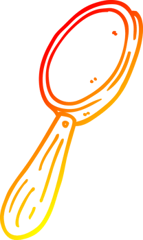 warm gradient line drawing of a cartoon magnifying glass png